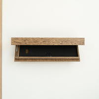 Wood Veneer Floating Shelf with Hidden Storage
