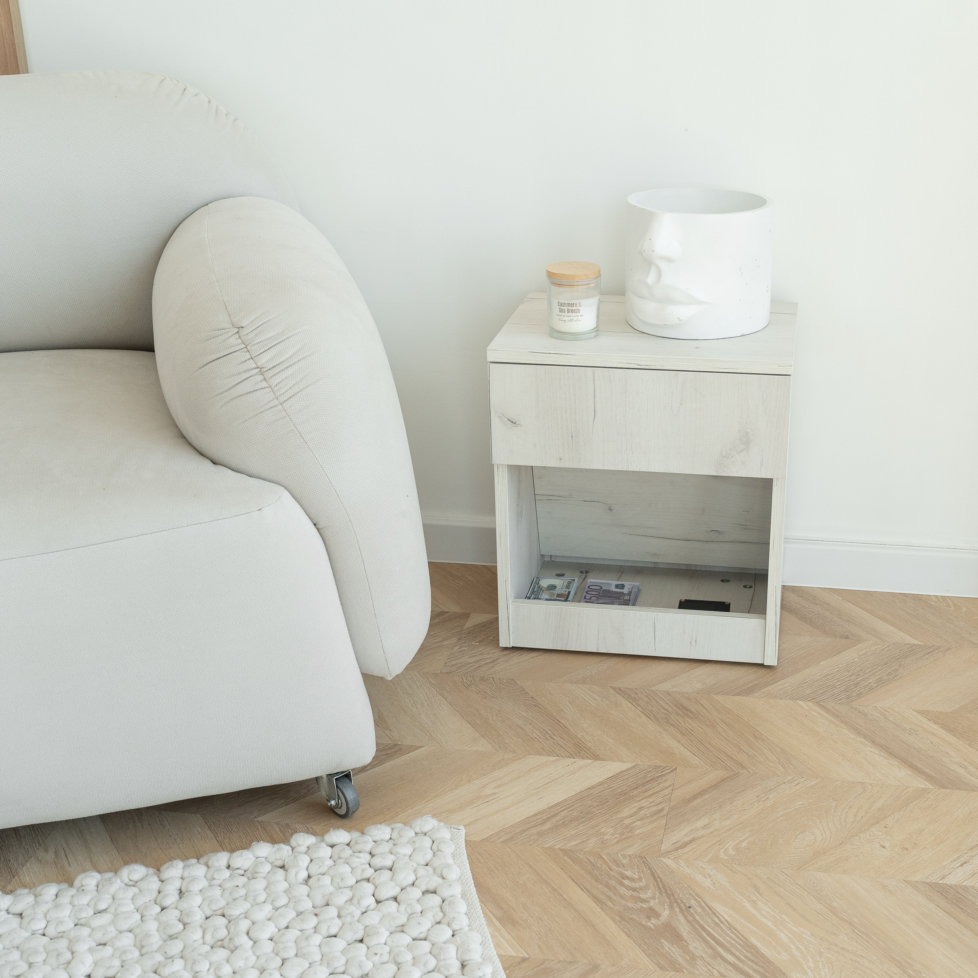 Nightstand with Hidden Lockable Compartment B22