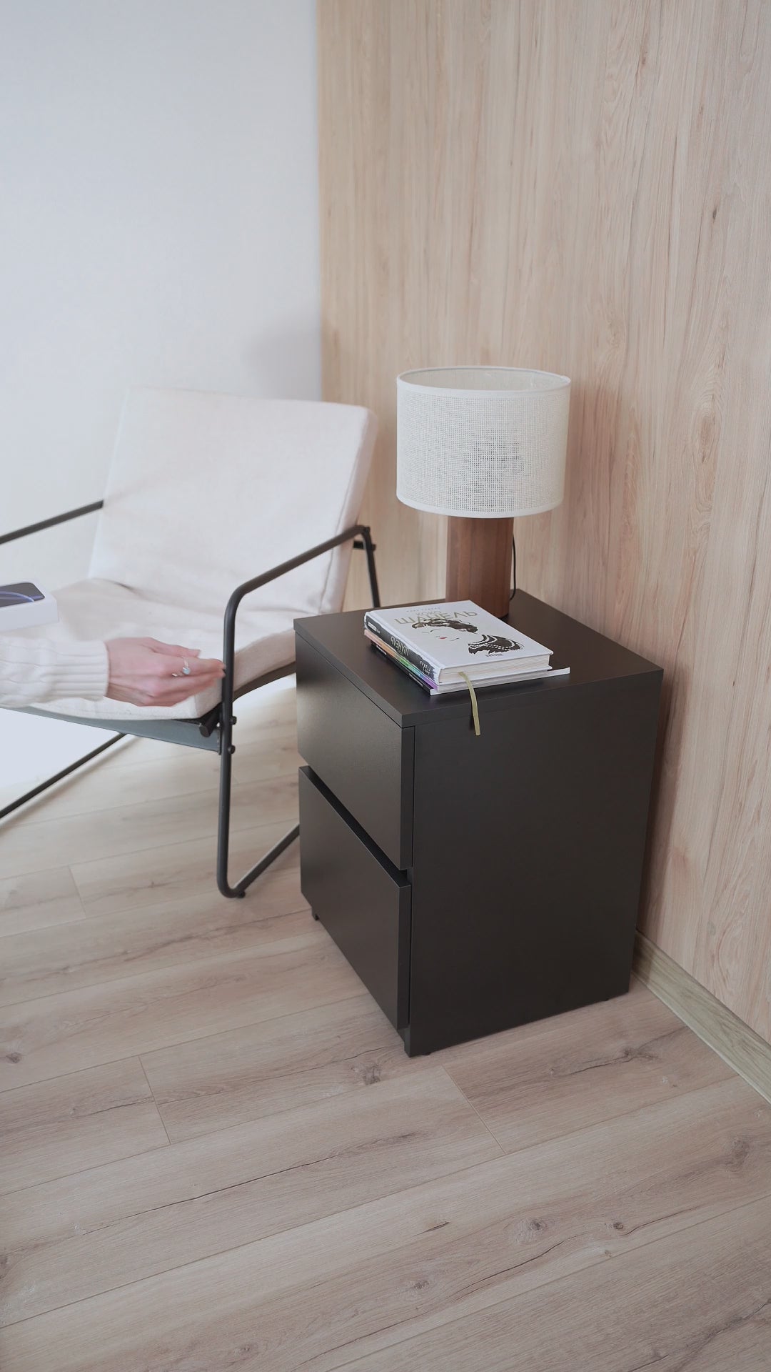 Bedside table with Two Hidden Drawers B30