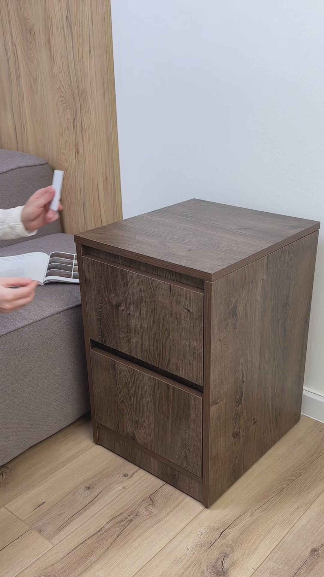 Bedside table with Locked Hidden Storage B26