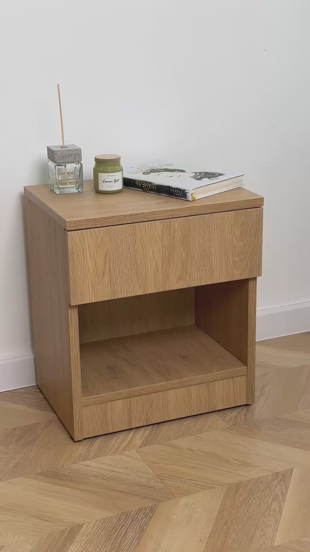 Modern Nightstand with Locked Hidden Storage B22